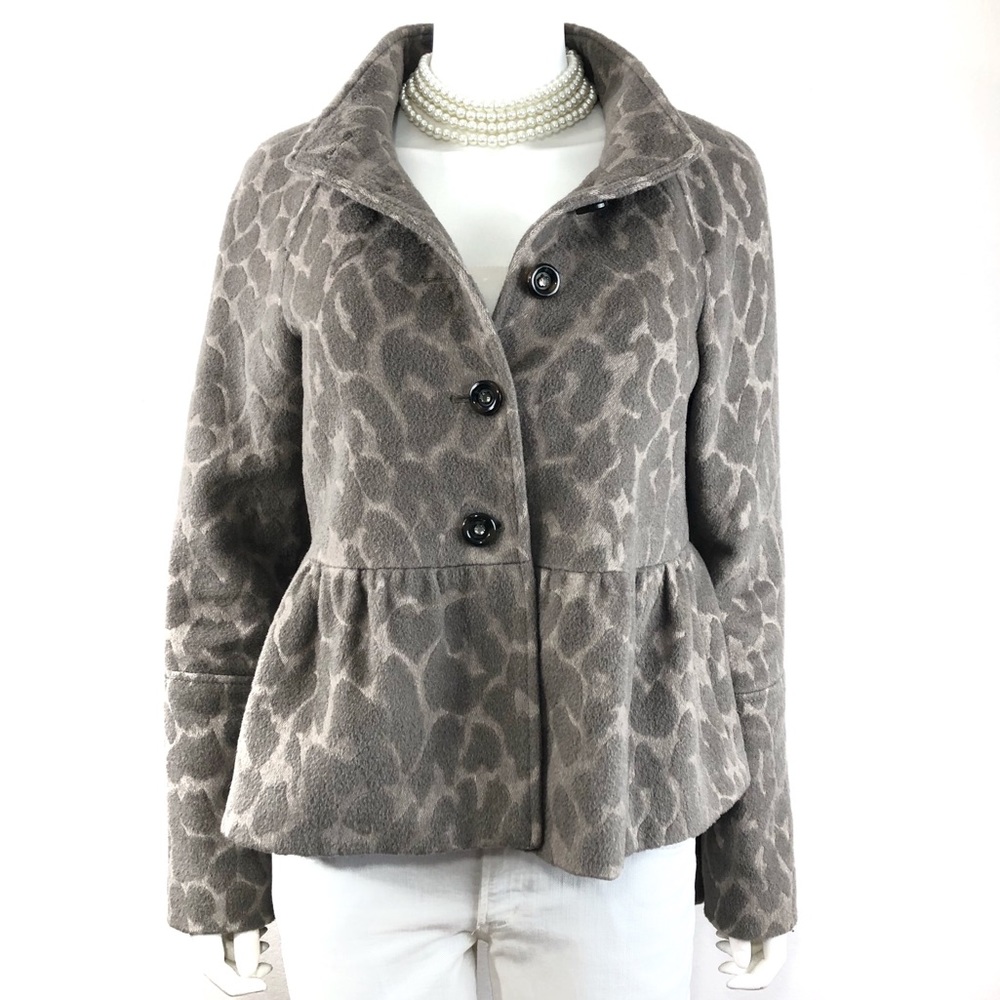 Rebecca Taylor Leopard Print Jacket - Gray
